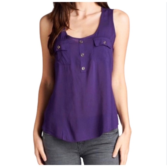 hangar27 Tops - Dark Purple Tank